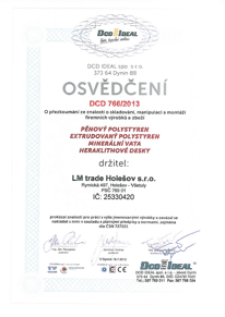 2015 DCD IDEAL osvědčení